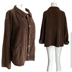 CP Shades Wide Wale Corduroy
Oversized Boxy Jacket Brown Sz S - M